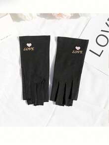 1 Pair Manicure Gloves, UV Protection, Finger Exposed Design, Suitable For Nail Art, Pink - Pink - View 10