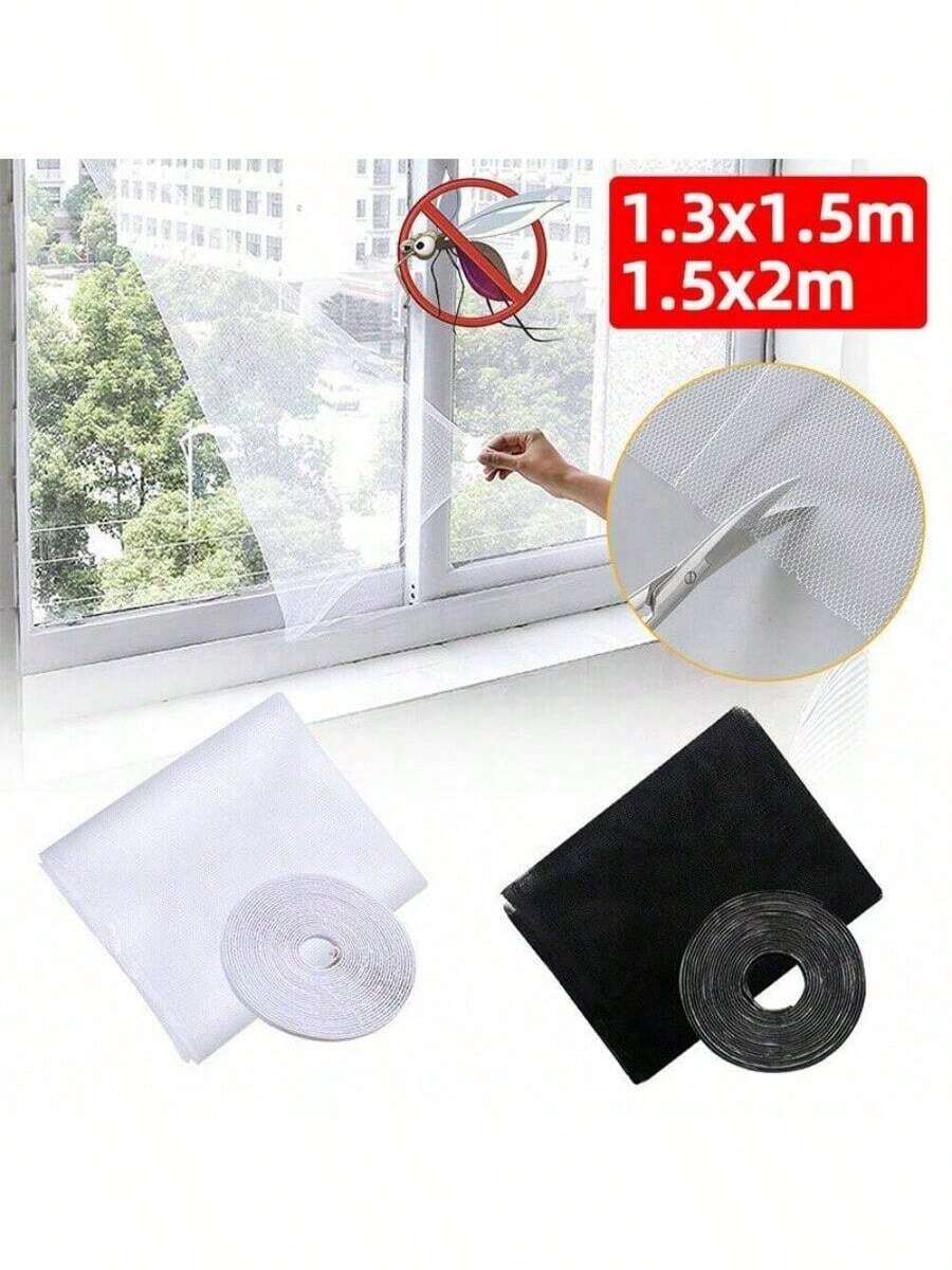 1pc Mosquito Net Screen, 130*150cm, 150*200cm, Indoor Mosquito Net, Mosquito Net, Repair Patch, Mosquito Net Screen, Indoor Mosquito Net Screen, NetEase Installation Tape, Home Textile Mosquito Net Screen Glue, Black, White And Multi-Color Options, Customizable Size