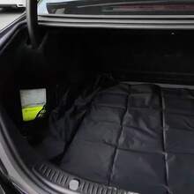 1pc Single Layer Thin Car Trunk Mat, Polyester Fiber Cargo Liner, Car Accessories Car Floor Mat Car Seat Cover, Lightweight And Easy To Carry
