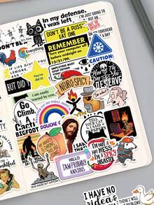 50pcs Snarky Meme Stickers,Good-Looking Cute Cartoon Creative Cartoon Decorating,Suitable For Decorating Handbooks Phone Cases,Skateboards,Guitars,Parties Suitcases Boxes Helmets Envelopes Diy Decorative Stickers,It Can Also Be Used As A Christmas Halloween Gift And Birthday Gift