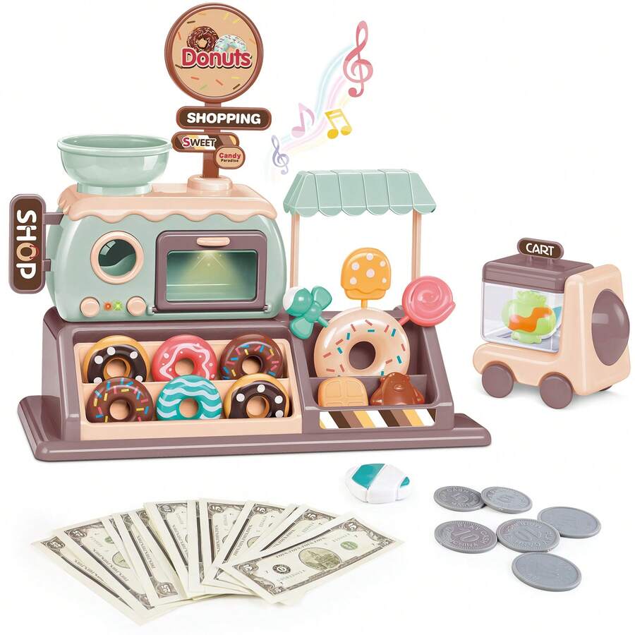 Pretend Role Play Toy Donut Shop With Donut Maker Machine - Multicolor - View 1
