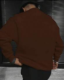 MEN'S COLD SHIRT SWEATER STYLE 100% COTTON PREMIUM STYLISH - Rỉ Nâu - Xem 2