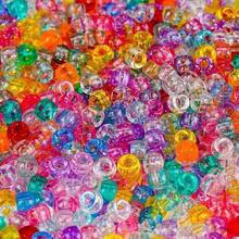 100PCS Pony Beads Are Used For Hair Macaron Plastic Process Perforating Beads, Bulk Rainbow Hair Beads, DIY Bracelet Necklace Jewelry Making Supplies(Mixed Color) - Multicolor - View 5