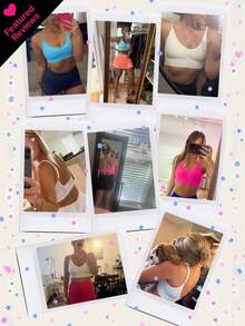 1pc High-Elastic Ribbed Yoga Bra, Shockproof Seamless Fitness Crop Top With Adjustable Straps, Breathable Open Back Sports Bra