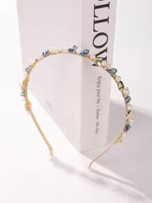 1 pieza Diadema vintage elegante con perlas falsas y , accesorio de cabello delicado y dulce con concha marina