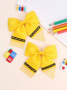 10pcs Back To School Hair Bows For Girls Sparkly Colorful Bow Alligator Clips Cute Sweet Pencil Hair Clips First Day Of School Barrettes New Semester Student Gift Hairpins Kids Hair Accessories