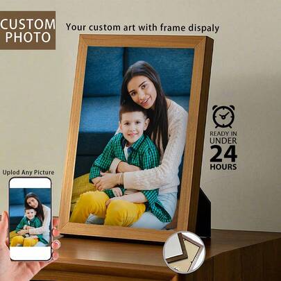 1 pieza Pintura al óleo o foto personalizable en lienzo, decoración navideña, arte de pared único y creativo, adecuado para fiesta de cumpleaños, aniversario, decoración del hogar, impresión de alta definición, atesorar recuerdos, regalo de Navidad ideal, decoración de habitación perfecta