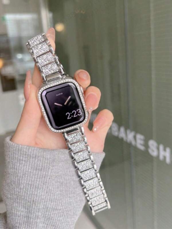 1 Peça Pulseira de Diamante de Três Fios Compatível com Pulseira de 38mm 40mm 41mm 42mm 44mm 45mm 46mm 49mm, Pulseira de Alta Moda para Homens e Mulheres Adequada para Series UltraS10/9/8/7/6/5/4/3/2/1 Smartwatch (Relógio Não Incluso) Melhor Presente para Namorada e Amigos