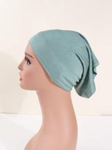 1pc Hijab Stretch Bonnet Turban Headscarftretch Plain Bamboo Jersey Inner Hat.For Muslim Women Hair Care Chemo Cap, Fashion Head Wrap