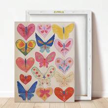 1pc Baby Room Decor, Wall Art, Butterfly Heart Prints, Colorful Nursery Art, Teen Girl Dorm Room Decor, 70's Style Art, Bohemian Wall Art, Whimsical Bedroom Poster Wall Art, Modern Living Room Wall Decor, Kids Room Wall Art For Boys, Baby Animal Prints - Multicolor - View 11