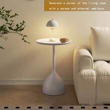 BAIYEUSO Juego de 2 mesas de centro, mesa de centro redonda de diseñador en hierro fundido, mesa auxiliar para espacios pequeños, sala de estar, dormitorio, oficina, regalo, negro - Negro - Ver 4