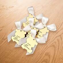 Gold Custom Acrylic Mirror Tags, Teddy Bear Party Gift Tag, Teddy Bear Baby Shower Favor Tags, Birthday Gift Tags, Thank You Gift Tag - Gold - View 4