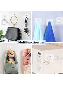 8 PEZZI/4 PEZZI/20 PEZZI/16 PEZZI/10 PEZZI/2 PEZZI Supporti per bastone tenda senza foratura, autoadesivi, ganci per bastone tenda regolabili senza chiodi, appenditendalini da bagno montati a parete, ganci adesivi resistenti per uso domestico, sala, camera da letto, cucina, bagno, hotel, arredamento durevole di alta qualità