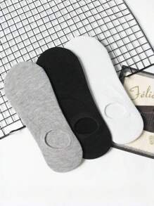 5 pares de calcetines sin marcas de color negro, blanco y gris sólidos, antideslizantes y antifricción, unisex