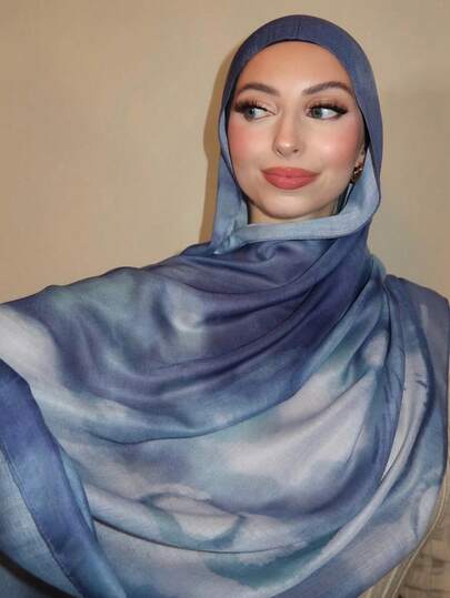 1pc Long Bohemian Style Printed Scarf Shawl Wrap, Fashion Accessory, Breathable For Women, Spring/Summer, Outdoor Wear