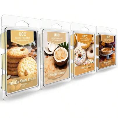 Premium Wax Melts, Fall Variety Fragrance Melts, Scented Soy Wax Melts Cubes, Natural Plant Based Highly Scented Wax Melts Tarts, 4 Pack