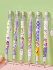 Creative Automatic Peach Shaped Mechanical Pencil, High-Stylish Student Pencil For Campus Study, Perfect For Back To School, Birthday Gift, And Reward - Multicolor - View 7