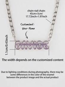 1 pièce Collier pendentif avec motif personnalisé de nom anglais, plusieurs styles disponibles, convient pour diverses occasions et pour un usage quotidien, cadeau parfait pour les festivals, bijou haut de gamme et raffiné
