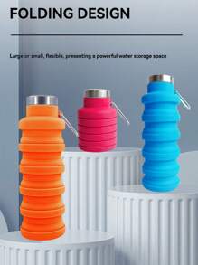 Collapsible Water Bottles 17oz,Odorless Silicone, Leak-Proof Foldable Reusable Bottle - Perfect For Travel Sports Gym Hiking Camping Cycling,Portable Leak Proof Sports Water Bottle With Carabiner