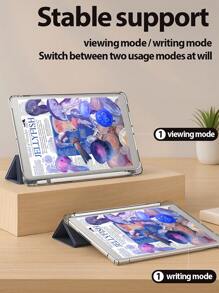 Beautiful Cartoon Star Pattern Transparent Silicone Shock-Absorbing Bracket With Pen Slot, Suitable For Galaxy Tab A8 10.5, S6 Lite 10.4, S7/S8/S9Inch. It Supports Sleep Awakening As A Holiday Gift