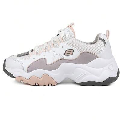 Skechers D'LITES系列 休閒鞋低筒柔軟回彈女鞋日常通勤運動鞋12955-WGPK