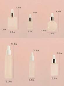 3/5/10/20pcs/Set Square Matte Empty Refillable Glass Dropper Bottles 5ml/8ml/10ml/15ml/20ml For Essential Oil, Serum, Perfume, Travel And DIY Use, White And Silver Cap