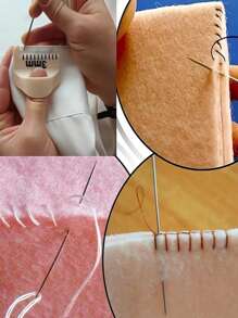 3件套缝纫工具套装，简易缝纫工具 - 耐用塑料包边缝纫压痕器，适合初学者和老年人，间距分别为4毫米和3毫米，非常适合DIY手工项目，缝纫配件/符合人体工程学设计/表面光滑，适用于服装缝纫和面料，以及其他缝纫工具