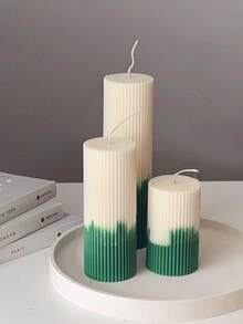 DIY Striped Cylinder Cylindrical Candle Mold Flat Top Pinstripe Pillar Molds Plastic Acrylic Mould Candle Making Supplies Classical Column Wedding Home Decoration
