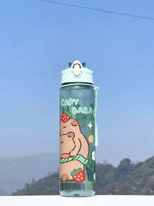 1 New Type Of Summer Water Bottle With Cartoon Animal Patterns For Boys And Girls, Suitable For Kindergartens And Young Children. 1 Cute Cartoon Sports Water Bottle - 800 Ml, Straw Cup, With Handle, Leak-Proof, Shock-Resistant, Portable - Suitable For Travel, Outdoor Activities, Students' Use - Suitable For Children's Day, Graduation Season, The Best Gift For Children