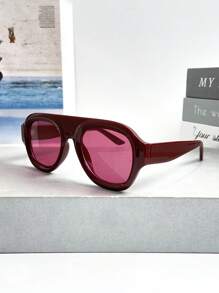 Ochelari de soare Retro Pilot Border pentru femei și bărbați, ochelari de soare cu lentile decorative, potriviti pentru petreceri zilnice pe plajă, fotografiere pe stradă, ochelari de soare Preppy pentru școală, în formă de scut, nuanțe de ochelari de soare