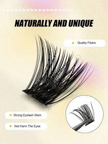MEM 120/140Pcs Faux Mink D Curled Cluster Lashes, Natural Thick Reusable Lightweight DIY Lash Extensions For Beginners, Daily Travel Wedding Date Party Festival, Christmas Halloween Beauty Gift - D - View 4