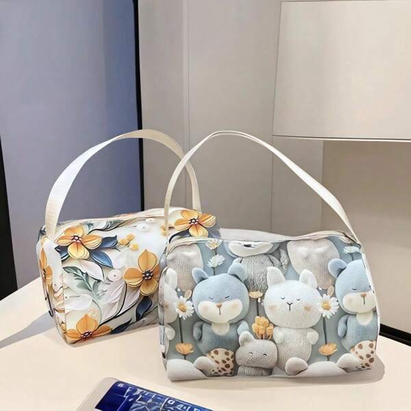 1 Stück süße Cartoon Bär Kosmetiktasche zum Mitnehmen, großer Reise-Organizer Beutel, tragbare Makeup Tasche - zufällig verpackt
