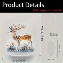 1pc MAHUNIYA Bohemian Acrylic Reindeer Decor Ornament, Christmas Theme Desktop Decoration, Multi-Purpose Animal Figurine, Suitable For Home, Office, Bookstore - Christmas Gift