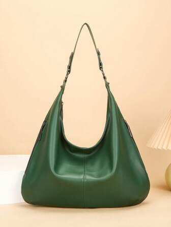 New Soft Leather Women's Bag, Minimalist Casual Shoulder Bag, Women's Hobo Bag, Minimalist Underarm Bag Women's Large Capacity Tote Bag, Suitable For Work Commute Shopping Casual