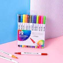 12pcs24pcs36pcs48pcscolor Brushes, Markers, Water-Based Dual Head Watercolor Pens, Color Washable Soft Head Pen Set, Both Heads Can Be Used, Water-Based Marker Pen Set Available For Selection, Holiday Gifts, Christmas Gifts