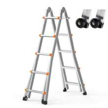 19FT Telescoping A-Frame Ladder - Multi-Function Extension Tool For Home & DIY Projects, Portable And Lightweight Design, Safe & Durable Construction