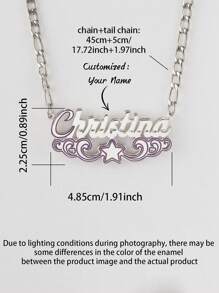 1 pièce Collier pendentif avec motif personnalisé de nom anglais, plusieurs styles disponibles, convient pour diverses occasions et pour un usage quotidien, cadeau parfait pour les festivals, bijou haut de gamme et raffiné