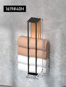 1 件浴室壁挂式毛巾架，毛巾收纳架，壁挂式毛巾架，易于安装，无需打孔或冲孔安装，适用于浴室毛巾收纳，卷起毛巾收纳，浴室配件 - 黑色 - 查看 14