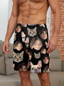 Quần short nam Printstory in hình theo yêu cầu, hình ảnh cặp đôi độc đáo, ghép mặt với người yêu hoặc thú cưng, hình chó, nhiều màu sắc, dễ thương, đáng yêu, hài hước, tùy chỉnh, độc đáo, cá nhân hóa, quà tặng lý tưởng cho nam, quà tặng lý tưởng cho nữ, bạn trai, bạn gái, gia đình, bạn bè, đồ lót & đồ ngủ, thoải mái, quà kỷ niệm, quà Valentine, quà sinh nhật, quà cưới, tình yêu vĩnh cửu - màu đen - Xem 3