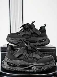 时尚、轻便、舒适的男士透气厚底厚底运动鞋，休闲增高流行运动鞋