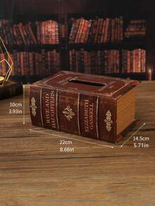 FEILIYA 1 件复古书形纸巾盒，仿书纸巾盒，适用于家庭、客厅、餐桌、咖啡桌、木质和皮革纸巾架 - 彩色 - 查看 12