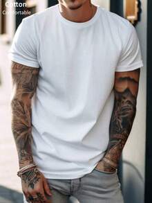 罗纹 100% 纯棉男女通用 T 恤，纯色，适合春夏季及所有季节，男女通用运动 T 恤，垂坠感，时尚，柔软舒适，男女通用短袖上衣