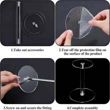 1PC Acrylic Round Display Stand Transparent Action Figure Display Stand Cosmetics Perfume Small Acrylic Display Stand Jewelry Watch Display Stand - Clear - View 2
