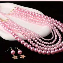 2160 peças/1080 peças de contas de acrílico de 3,5-10 mm, contas espaçadoras. Kit de confecção faça você mesmo com 15 grades, joias, enfeites e decoração. Contas decorativas. (Rosa claro, Rosa)