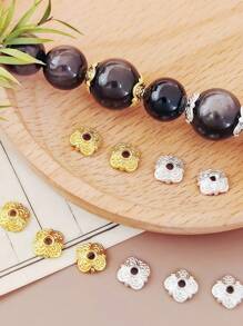 18pcs, 8mm Alloy Flower Holder Beading Spacers.Not Easy To Lose Colour, Allergy.Suitable For Making Earrings, Necklaces, Bracelets, Tiaras, Hair Clips.DIY Accessories.Make Your Unique Glamour Jewellery.