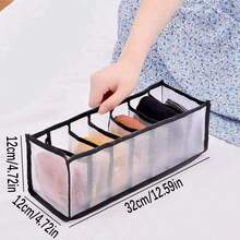 1 Set (3 Pieces Set) Of Underwear Compartment Storage Box, Socks Underwear Storage Box, Drawer Storage, Clothes, Pants, Jeans, Skirts Storage Box, Partitioned Grid Storage - Black - View 11