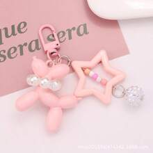 1 件彩色卡通狗气球配星星 ABS 仿珍珠围巾钥匙扣，可爱动物钥匙扣，适用于包袋和服装、节日礼物汽车配件哥特 Y2k - A - 查看 8