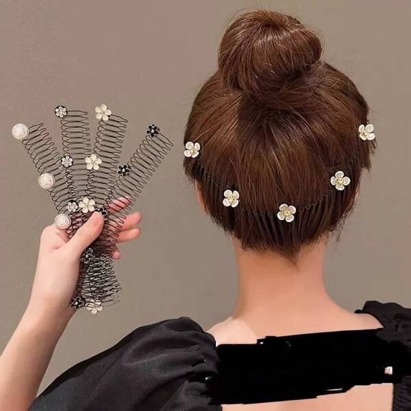 1 Piece Of Camellia Hair Comb, High-End Hair Comb For The Back Of The Head, Hair Band, Headdress, Hair Accessories, Multiple Colors To Choose From