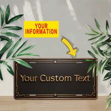 1 件定制文字金属牌匾 - 个性化青铜金属板，6x12 英寸，现代风格，优雅金色边框，壁挂式家居装饰，适合客厅、卧室或办公室，金属墙面艺术 - 彩色 - 查看 4