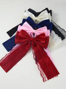 Set de 10 pinzas para el cabello con lazo de encaje y cinta para niñas, accesorios para el cabello con lazo en capas, para uso diario - Multicolor - Ver 6